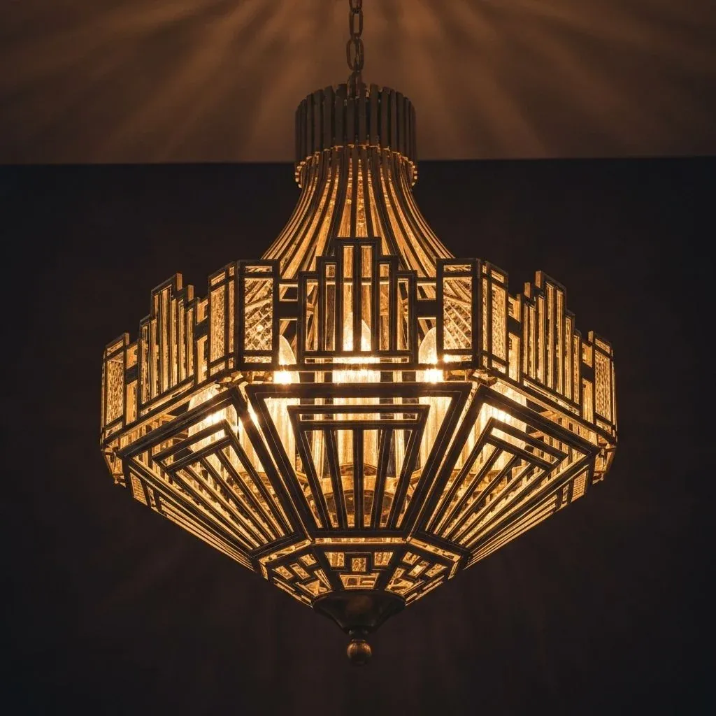 Grand chandelier installed in a dramatic interior
